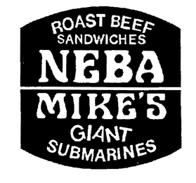 ROAST BEEF SANDWICHES NEBA MIKE'S GIANT SUBMARINES logo