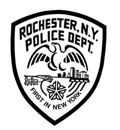 ROCHESTER, N.Y. POLICE DEPT. FIRST IN NEW YORK logo