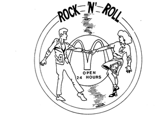 ROCK 'N' ROLL M OPEN 24 HOURS logo
