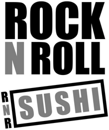 ROCK N ROLL RNR SUSHI logo