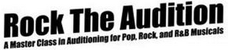 ROCK THE AUDITION A MASTER CLASS IN AUDITIONING FOR POP, ROCK AND R&B MUSICALS logo