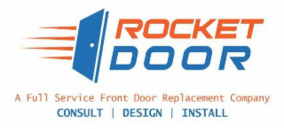 ROCKET DOOR A FULL SERVICE FRONT DOOR REPLACEMENT COMPANY CONSULT DESIGN INSTALL logo