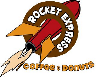 ROCKET EXPRESS COFFEE & DONUTS logo