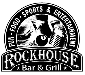 ROCKHOUSE BAR & GRILL FUN · FOOD · SPORTS & ENTERTAINMENT 7 logo
