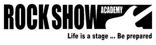 ROCKSHOW ACADEMY LIFE IS A STAGE ... BE PREPARED logo