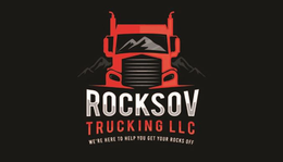 ROCKSOV TRUCKING LLC WE'RE HERE TO HELP YOU GET YOUR ROCKS OFF logo