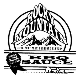 ROCKY MOUNTAIN BBQ SAUCE AWARD WINNER - FOR THAT PEAK BARBEQUE FLAVOR-.............. TODD A. GOODEW logo