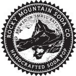 ROCKY MOUNTAIN SODA CO. HANDCRAFTED SODA POP BREWED IN SMALL BATCHES logo