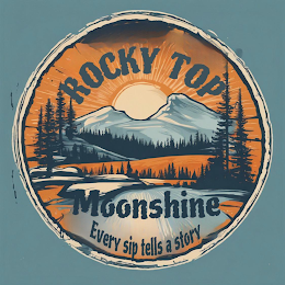 ROCKY TOP MOONSHINE EVERY SIP TELLS A STORY logo