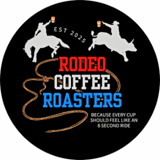 RODEO COFFEE ROASTERS BECAUSE EVERY CUP SHOULD FEEL LIKE AN 8 SECOND RIDE EST 2025 logo