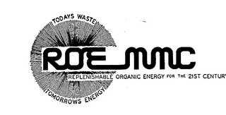 ROE MMC REPLENSHIABLE ORGANIC ENERGY FOR THE 21ST CENTURY TODAY'S WASTE TOMORROW'S ENERGY logo