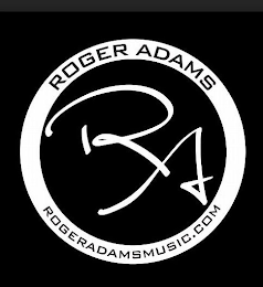 ROGER ADAMS ROGERADAMSMUSIC.COM RA logo