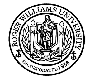 ROGER WILLIAMS UNIVERSITY INCORPORATED 1956 MAGNA EST VERITAS logo