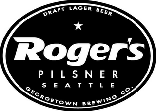 ROGER'S PILSNER SEATTLE DRAFT LAGER BEER GEORGETOWN BREWING CO. logo