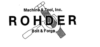 ROHDER MACHINE & TOOL, INC. BOLT & FORGE logo