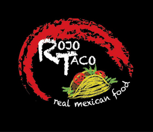 ROJO TACO REAL MEXICAN FOOD logo