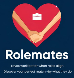 ROLEMATES LOVE WORKS BETTER WHEN ROLES ALIGN DISCOVER YOUR PERFECT MATCH BY WHAT THEY DO logo