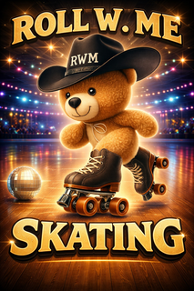 ROLL W. ME RWM SKATING logo