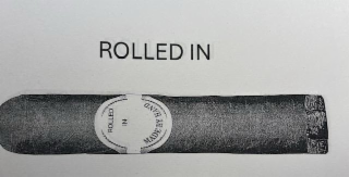 ROLLED IN ROLLED IN MADE BY HAND logo