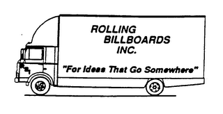 ROLLING BILLBOARDS INC. "FOR IDEAS THAT GO SOMEWHERE" RBI logo
