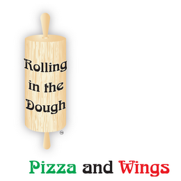 ROLLING IN THE DOUGH PIZZA AND WINGS logo