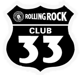 ROLLING ROCK CLUB 33 PREMIUM BEER logo