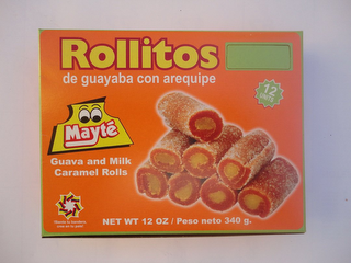 ROLLITOS DE GUAYABA CON AREQUIPE MAYTÉ GUAVA AND MILK CARAMEL ROLLS !SIENTE TU BANDERA, CREE EN TU PAIS! 12 UNITS NET WT 12 OZ / PESO NETO 340 G. logo