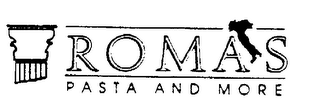 ROMAS PASTA AND MORE logo