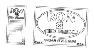 RON CIEN FUEGOS CUBAN STYLE RUM logo