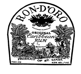 RON - D'ORO ORIGINAL CARIBBEAN RUM PRODUCT OF ST. LUCIA