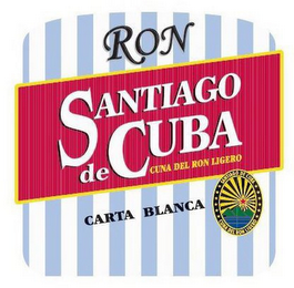 RON SANTIAGO DE CUBA CUNA DEL RON LIGERO CARTA BLANCA logo