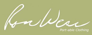 RON WEAR RONWEAR PORT-ABLE CLOTHING logo
