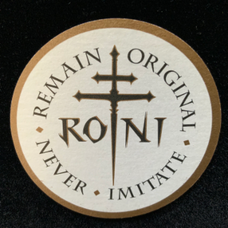 "RONI" AND "REMAIN ORIGINAL NEVER IMITATE" logo