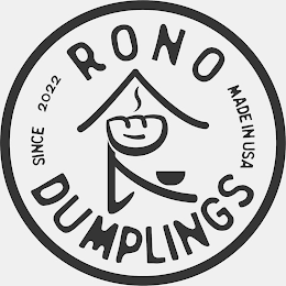 RONO DUMPLINGS SINCE 2022 MADE IN USA logo