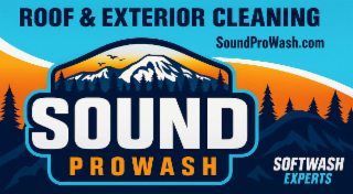 ROOF & EXTERIOR CLEANING SOUNDPROWASH.COM SOUND PROWASH SOFTWASH EXPERTS logo