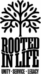 ROOTED IN LIFE UNITY SERVICE LEGACY logo