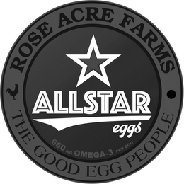 ROSE ACRE FARMS THE GOOD EGG PEOPLE ALLSTAR EGGS 600 MG OMEGA-3 PER EGG logo