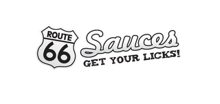 ROUTE 66 SAUCES GET YOUR LICKS! logo