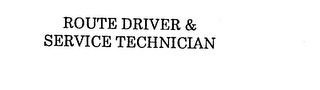 ROUTE DRIVER & SERVICE TECHNICIAN logo