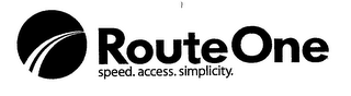 ROUTEONE SPEED. ACCESS. SIMPLICITY. logo