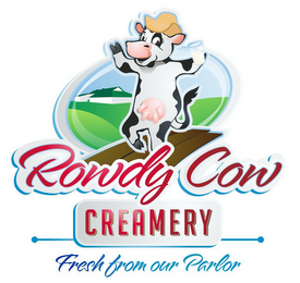 ROWDY COW CREAMERY FRESH FROM OUR PARLOR logo