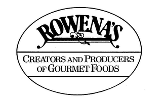 ROWENA'S CREATORS AND PRODUCERS OF GOURMET FOODS logo