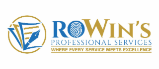 ROWIN'S PROFESSIONAL SERVICES WHERE EVERY SERVICE MEETS EXCELLENCE logo