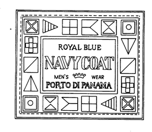 ROYAL BLUE NAVY COAT MEN'S WEAR PORTO DI PANAMA logo