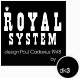 ROYAL SYSTEM DESIGN BY POUL CADOVIUS 1948 DK3 logo