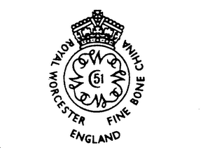 ROYAL WORCESTER FINE BONE CHINA C 51 ENGLAND logo