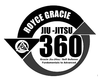 ROYCE GRACIE JIU JITSU 360 GRACIE JIU-JITSU / SELF DEFENSE FUNDAMENTALS TO ADVANCED logo