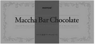 ROYCE' MACCHA BAR CHOCOLATE ALMOND PECANNUT CASHEWNUT MACADAMIA NUTTY PUFF IN MACCHA CHOCOLATE logo