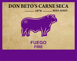 RP DON BETO'S CARNE SECA 1978 BEEF JERKY FUEGO FIRE logo