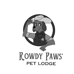RP ROWDY PAWS' PET LODGE logo